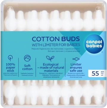 Vatos lazdelės su ribotuvu vaikams CANPOL BABIES, popierinės, 55 vnt.