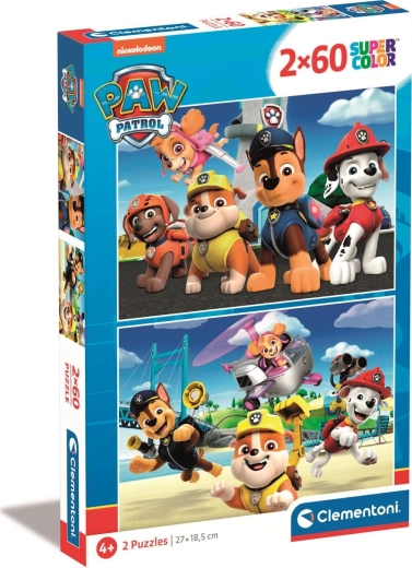puzzle 2 × 60 pieces paw patrol super color