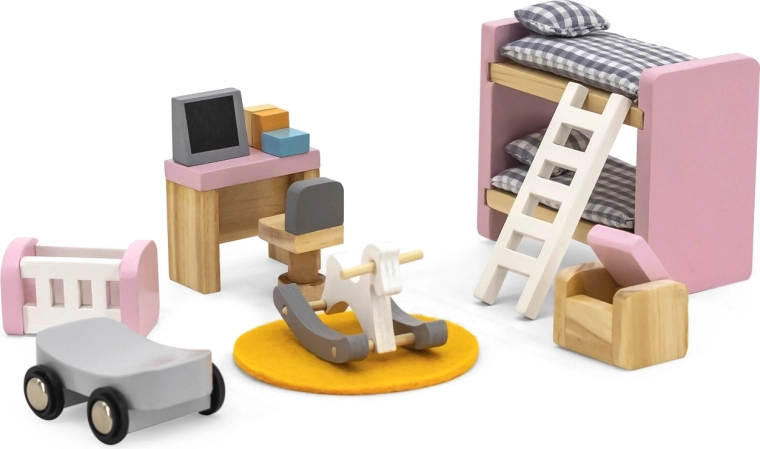 VIGA POLARB Wooden Children's Room for Dollhouse