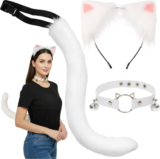 Cat/Fox/Wolf Costume 3 in 1 Ruhhy – white set