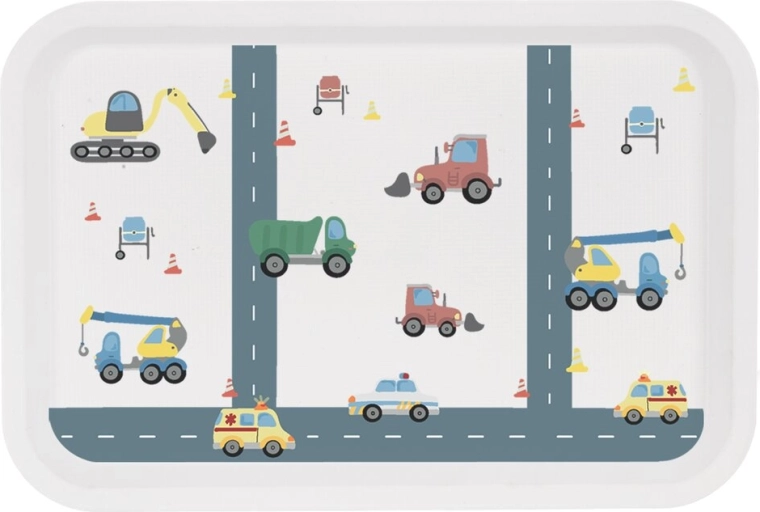 Vaikiškas plastikinis padėklas Toya „Automobiliai“ 30,5 × 21 cm