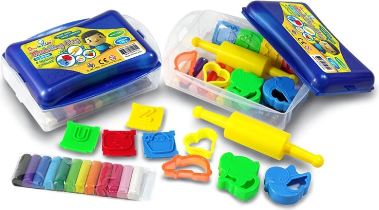 Kūrybinis plastilinas 12 spalvų su priedais dėžutėje