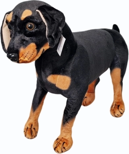 Plush dog black-and-brown - 1 piece