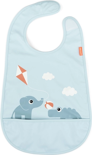 Done by Deer bib with hook-and-loop fastening Playground blue