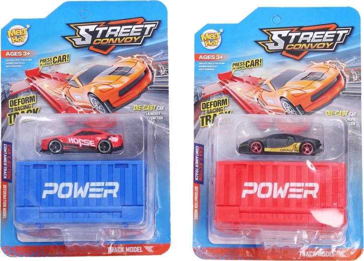 Metal toy car with launcher container - 1 piece