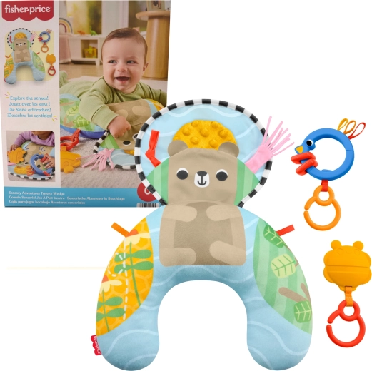 „Fisher-Price“ sensorinė pagalvėlė kūdikiams su žaislais, skirtais tyrinėti