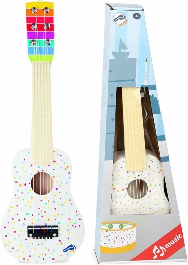 Small Foot wooden guitar with polka dots