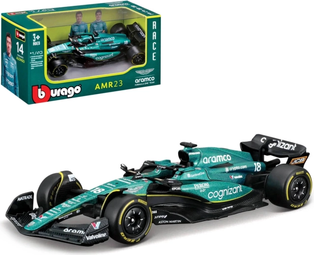BBurago Aston Martin AMR23 Lance Stroll Formula 1 model 1:43