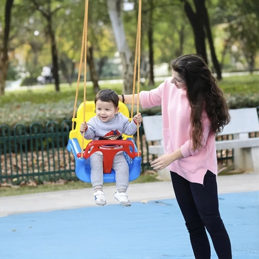 vaikiškos sūpynės 3 viename su aukšta atkalte ir saugos T atrama
