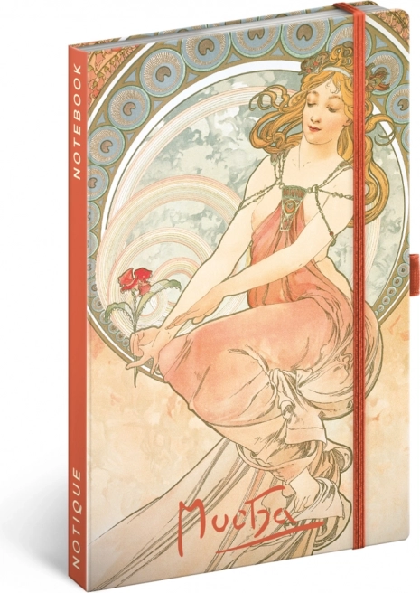 Užrašų knygelė NOTIQUE Alfons Mucha – Tapyba, linijinė, 13 × 21 cm