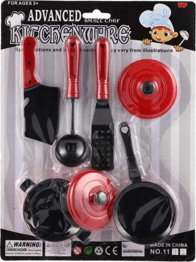Children's Kitchen Utensil Set Red and Black