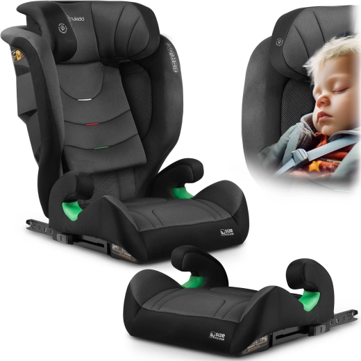 Automobilinė kėdutė Nukido Louis Soft juodai pilka 100–150 cm i-Size ISOFIX