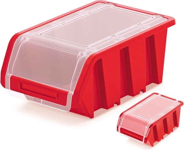 Plastic lockable storage box TRUCK PLUS 230 × 160 × 120 mm, red