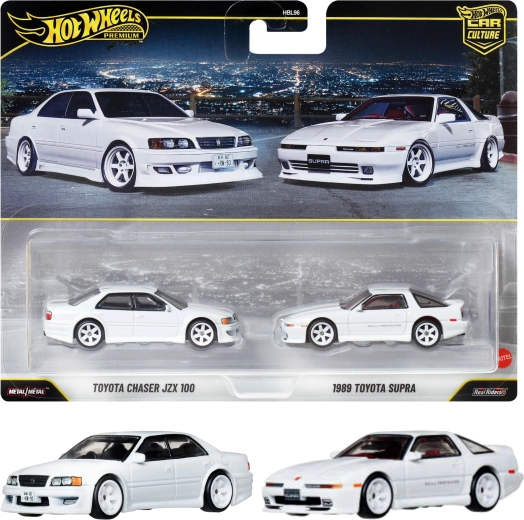 Hot Wheels Premium 2 automobilių rinkinys Toyota Chaser JZX100 ir Toyota Supra 1989