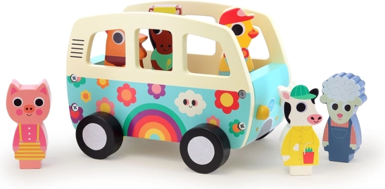 Vilac wooden animal-sound farm car – Ingela P. Arrhenius