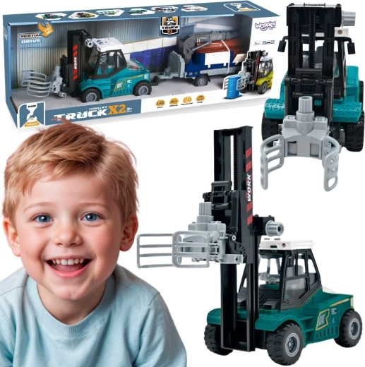Woopie forklift with grab and trailer with lights and sounds