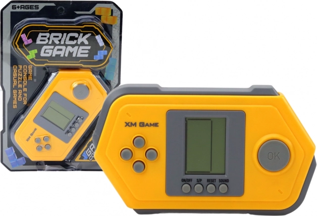 Elektroninė kišeninė konsolė Tetris Brick Game – pilkai geltona