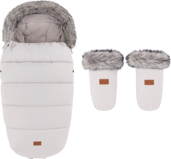 Petite&Mars žieminis vokelis Comfy 4v1 su pirštinėmis vežimėliui Fjora Champagne Shower