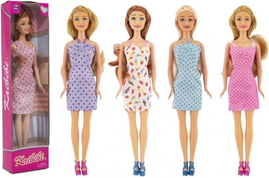 Madinga lėlė 30 cm su tvirtu kūnu ir vasarine suknele