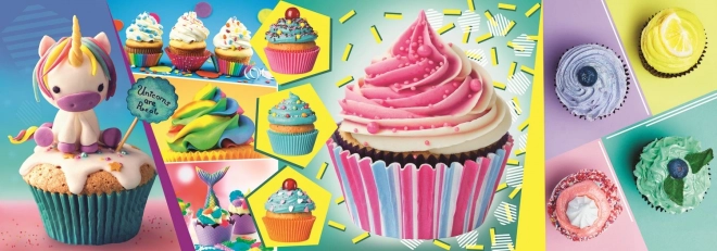 TREFL Panoramic Puzzle Colorful Cupcakes 1000 Pieces