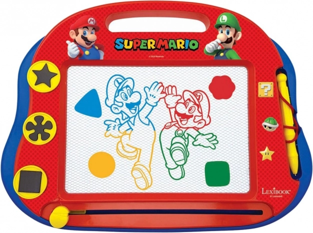 Įvairiaspalvė magnetinė piešimo lentelė SUPER MARIO su antspaudais