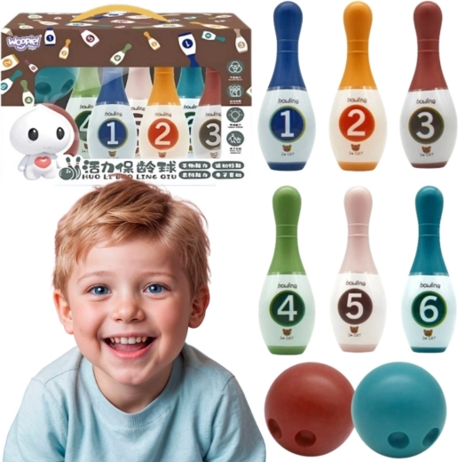 Children's Colorful Numbered Bowling Pins WOOPIE