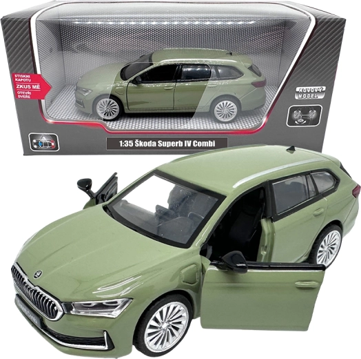 Metalinis modelis Škoda Superb IV Combi 1:35 žalias
