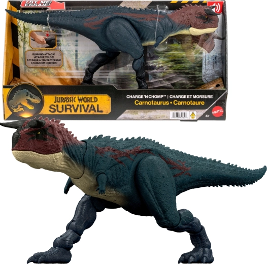 interaktyvi dinozauro figūrėlė Jurassic World karnotauras 20 cm su garsais