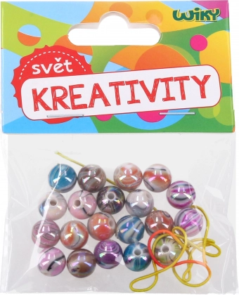 Spalvoti karoliukai ant virvelės