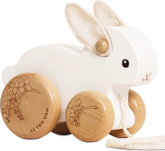 Le Toy Van wooden pull-along rabbit on wheels