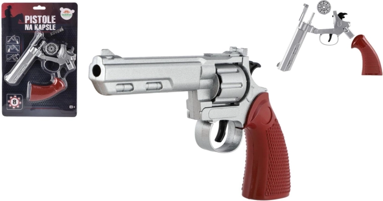 metalinis kapsulinis pistoletas – 8 šūvių revolveris 22 cm