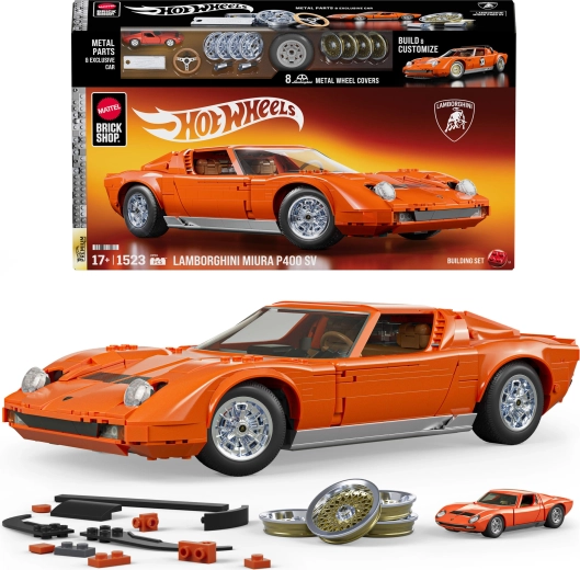 Mattel Brick Shop Hot Wheels Speed Series ’71 Lamborghini Miura P400 SV konstruktorius iš 1524 dalių