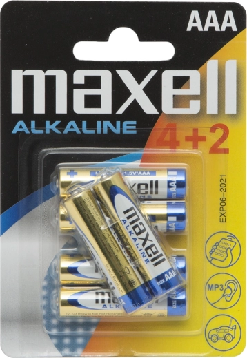 AAA LR03 1.5 V alkaline micro batteries, 6 pcs