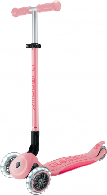 Children’s three-wheel scooter Globber Primo Foldable Plus Lights V2 pastel pink