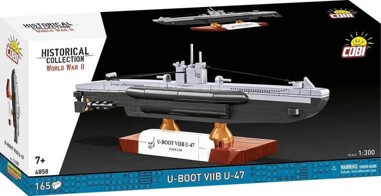 Povandeninio laivo U-Boot VIIB U-47 modelis 1:300 (165 detalių)