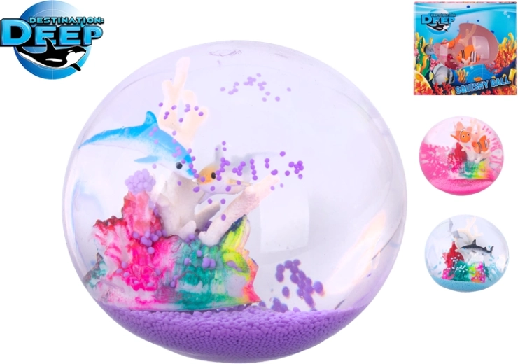Stretchy anti-stress ball Destination Deep with sea motifs 9 cm