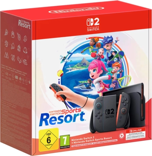 Nintendo Switch 2 su žaidimu Nintendo Switch Sports Resort ir Nintendo Switch Online naryste 3 mėnesiams