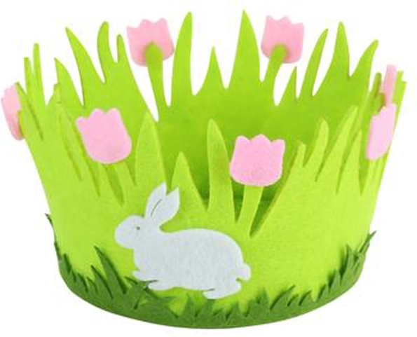 Veltinio velykinis krepšelis TORO 14 cm, įvairūs motyvai