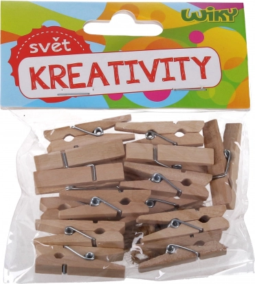 Mediniai segtukai 2,5 cm, 25 vnt. su virvele