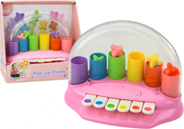 Interactive Pink Piano with Shooting Stars