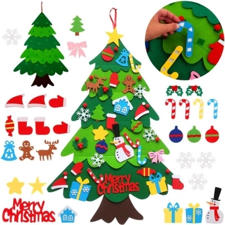Felt Christmas Tree with Ornaments for Children