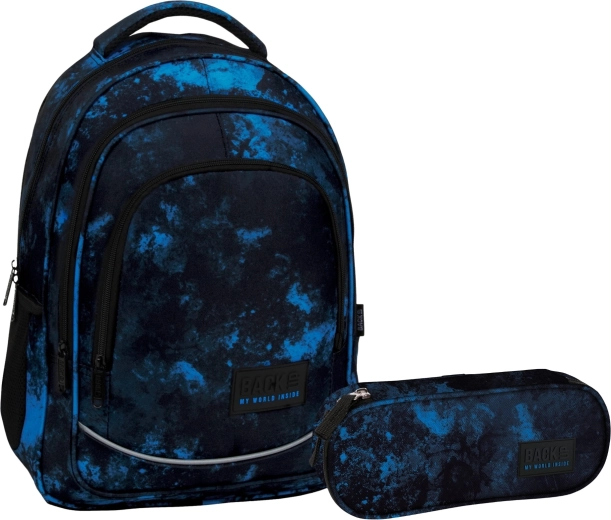 Mokyklinis rinkinys BackUP Ocean Deep 2in1 (kuprinė ir penalas)