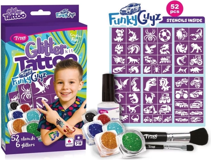 FunkyGuyz Glitter Tattoo Set