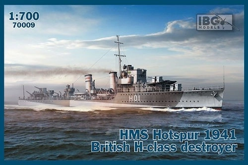 Plastikinis HMS Hotspur (1941) laivo modelis – H klasės torpedlaivis
