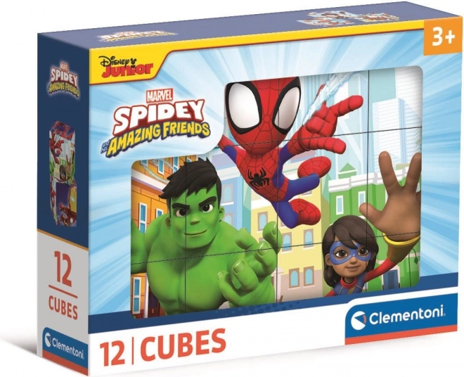 Paveikslėlių kubeliai „Spidey ir jo nuostabūs draugai“ – 12 kubelių