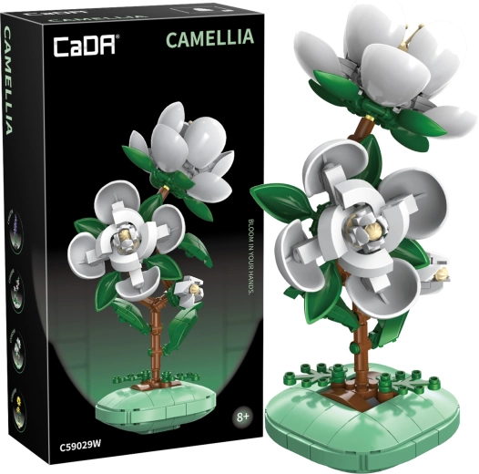 CaDA statybinis rinkinys „Kamelija vazone“ 23 cm, 301 detalė