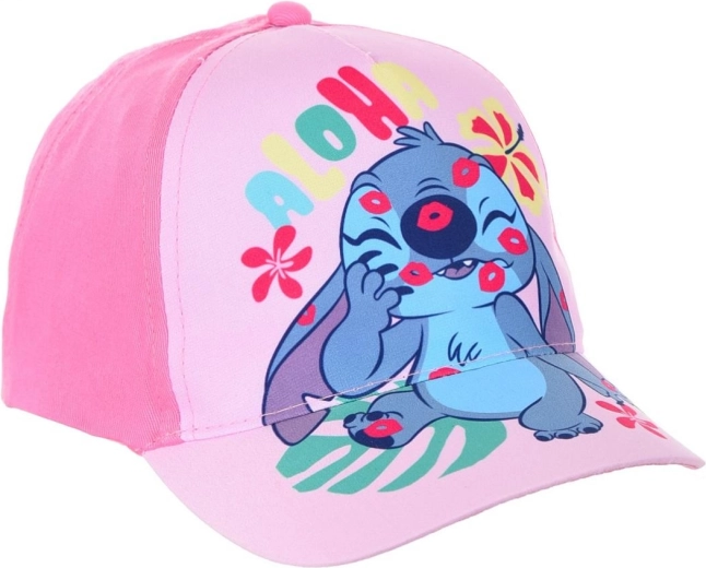 Pink cotton Lilo & Stitch cap