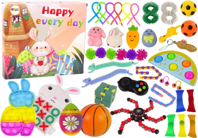 Velykinis fidget žaislų rinkinys Pop It ir squishy antistresiniai – 42 vienetai