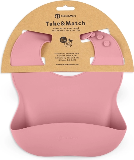Petite&Mars silikoninis seilinukas Take&Match dusty rose 6m+