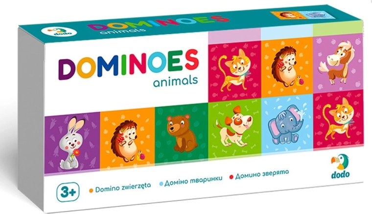 Domino gyvūnėliai – 28 dalys, stalo žaidimas vaikams